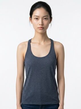 XIA | Navy Blue Striped Racerback Tank Top XL